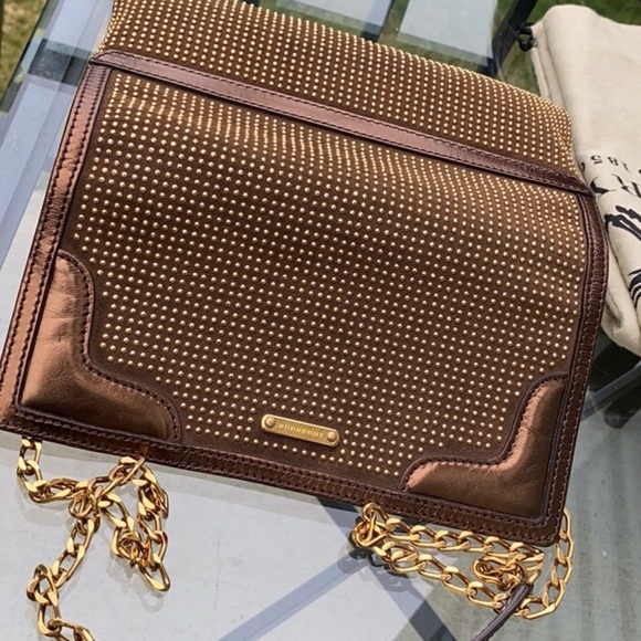 Burberry Brown Studded Crossbody Bag with Gold Hardware - Picture 6 of 10
